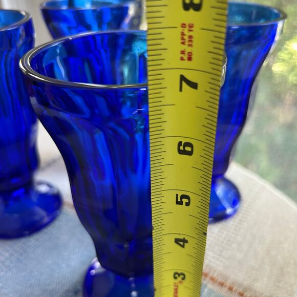Set of 6 Anchor Hocking Cobalt Blue Fountainware Tall Parfait / Float Glasses - Picture 12 of 12